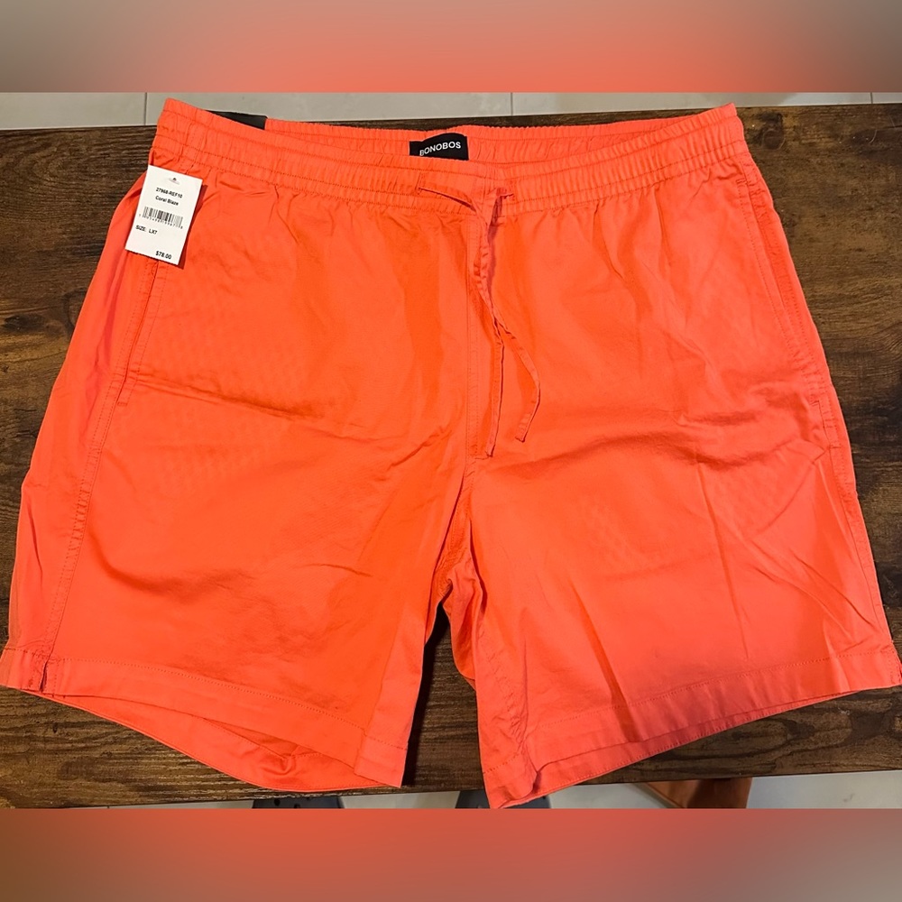New with tags men’s bonobos shorts color coral blaze